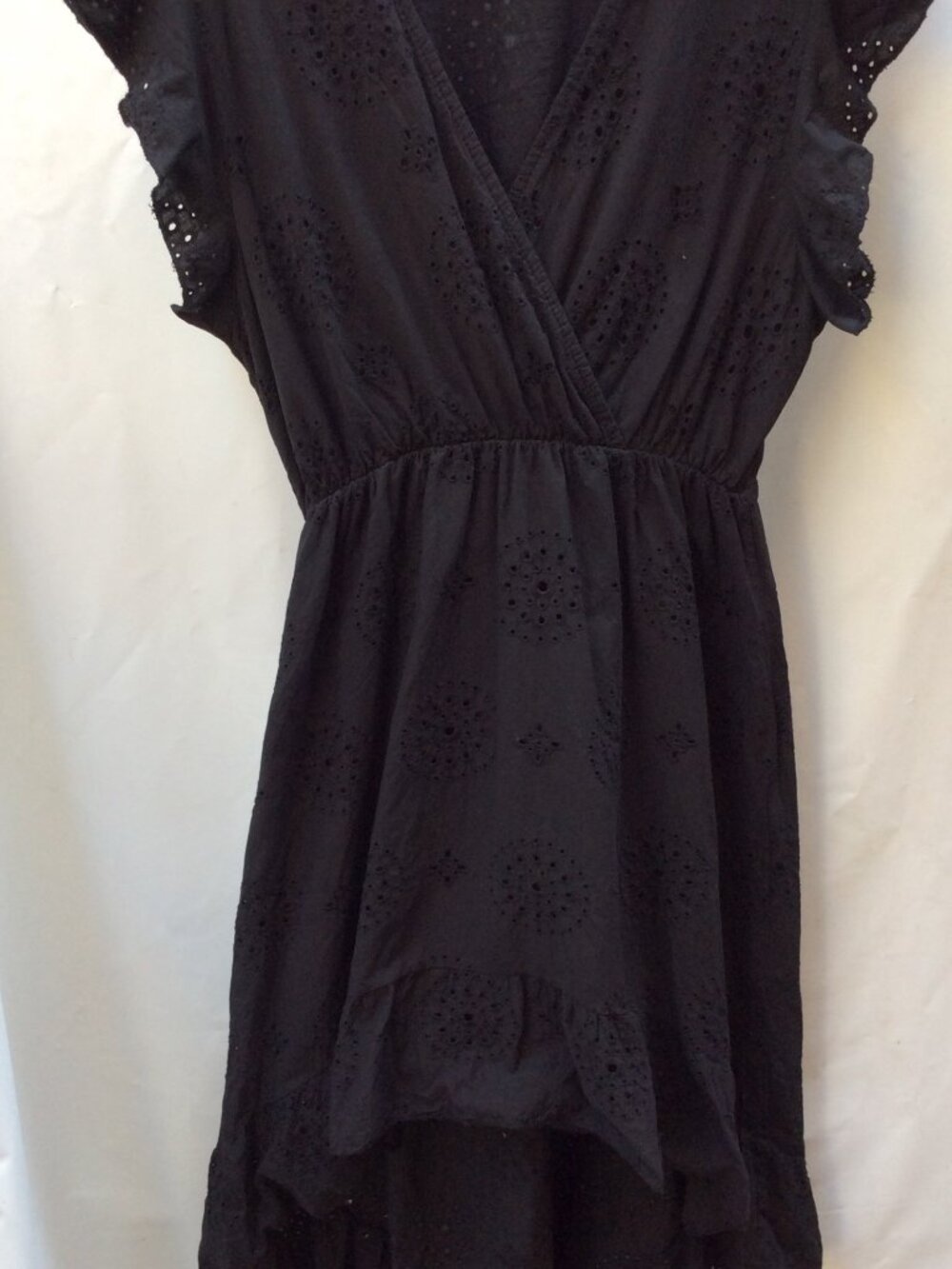 100% Cotton Valentina Naldi Made in Italy Black Eyelet Dress XL